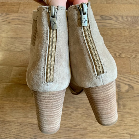 Reba Open Toe Tan Leather Ankle Boots - Picture 3 of 3